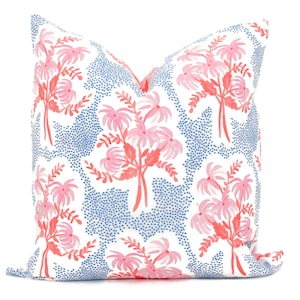 Pink and Blue Pearl&#39;s Bouquet Decorative Pillow Cover, Throw Pillow, Accent Pillow, Pillow Sham blue pink floral pillow Danika Herrick