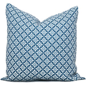 Schumacher Blue Serendipity Decorative Pillow Cover  18x18, 20x20, 22x22, Eurosham or lumbar