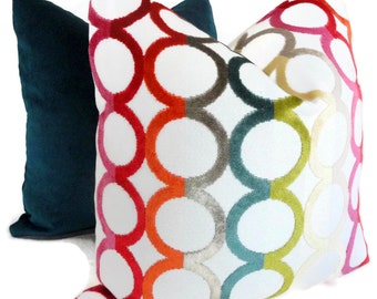 Jonathan Adler Decorative Pillow Cover Multicolor Ringleader , Accent Pillow, Throw Pillow, Pillow Cover, Toss Pillow, Decorative pillow