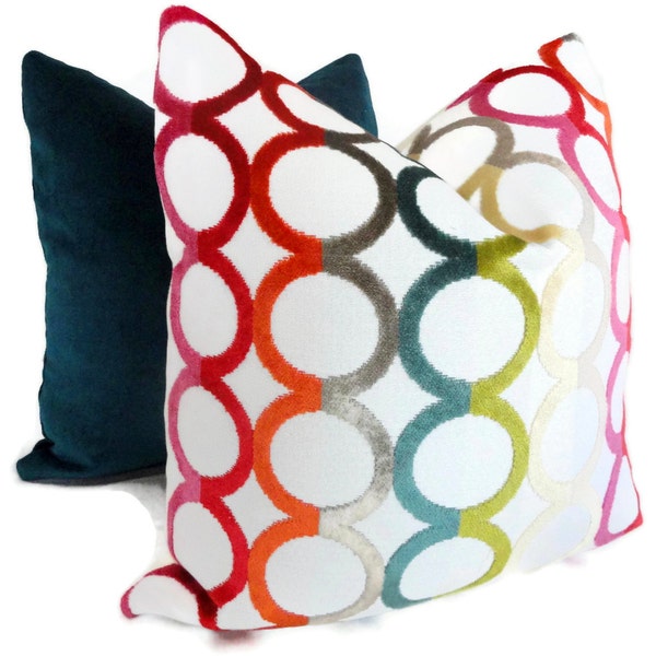 Jonathan Adler Decorative Pillow Cover Multicolor Ringleader , Accent Pillow, Throw Pillow, Pillow Cover, Toss Pillow, Decorative pillow