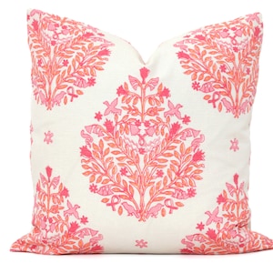 Pink and Orange Sarah Paisley Decorative Pillow Cover, Throw Pillow, Accent Pillow, Pillow Sham paisley medallion pillow Danika Herrick
