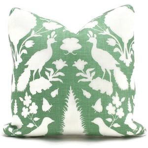 Aloe Green Chenonceau Pillow Covers  Lumbar Pillow, Schumacher Made to order pillow cover throw rmt