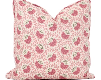 Sister Parish Pink Vreeland Decorative Pillow Cover  18x18, 20x20, 22x22, Eurosham or lumbar, floral pillow cushion