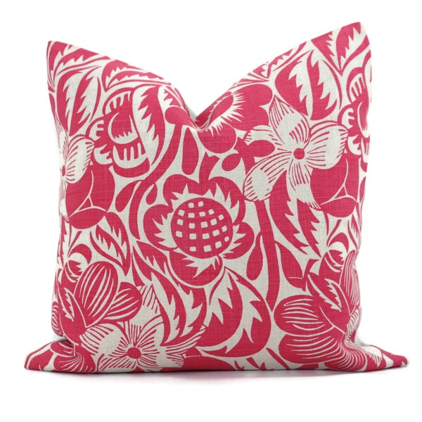 Christopher Farr Hot Pink Fleures Etoilees Decorative Pillow Covers 18x18, 20x20, 22x22, 24x24, 26x26 lumbar pillow Raoul Dufy Viva Magenta