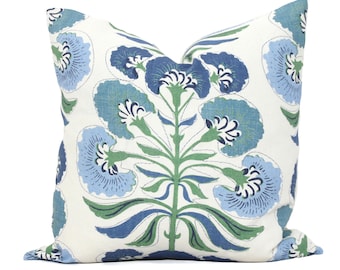 Blue and Green Tybee Tree Decorative Pillow Cover  18x18, 20x20, 22x22, Eurosham or lumbar Thibaut cushion cover, toss pillow accent pillow