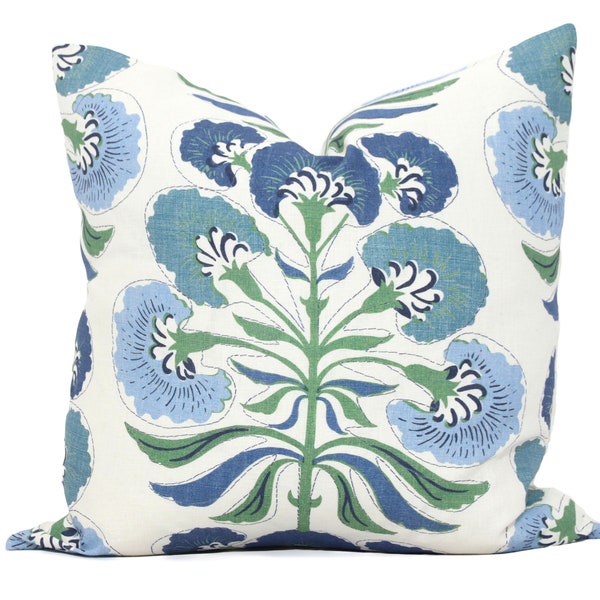 Blue and Green Tybee Tree Decorative Pillow Cover  18x18, 20x20, 22x22, Eurosham or lumbar Thibaut cushion cover, toss pillow accent pillow