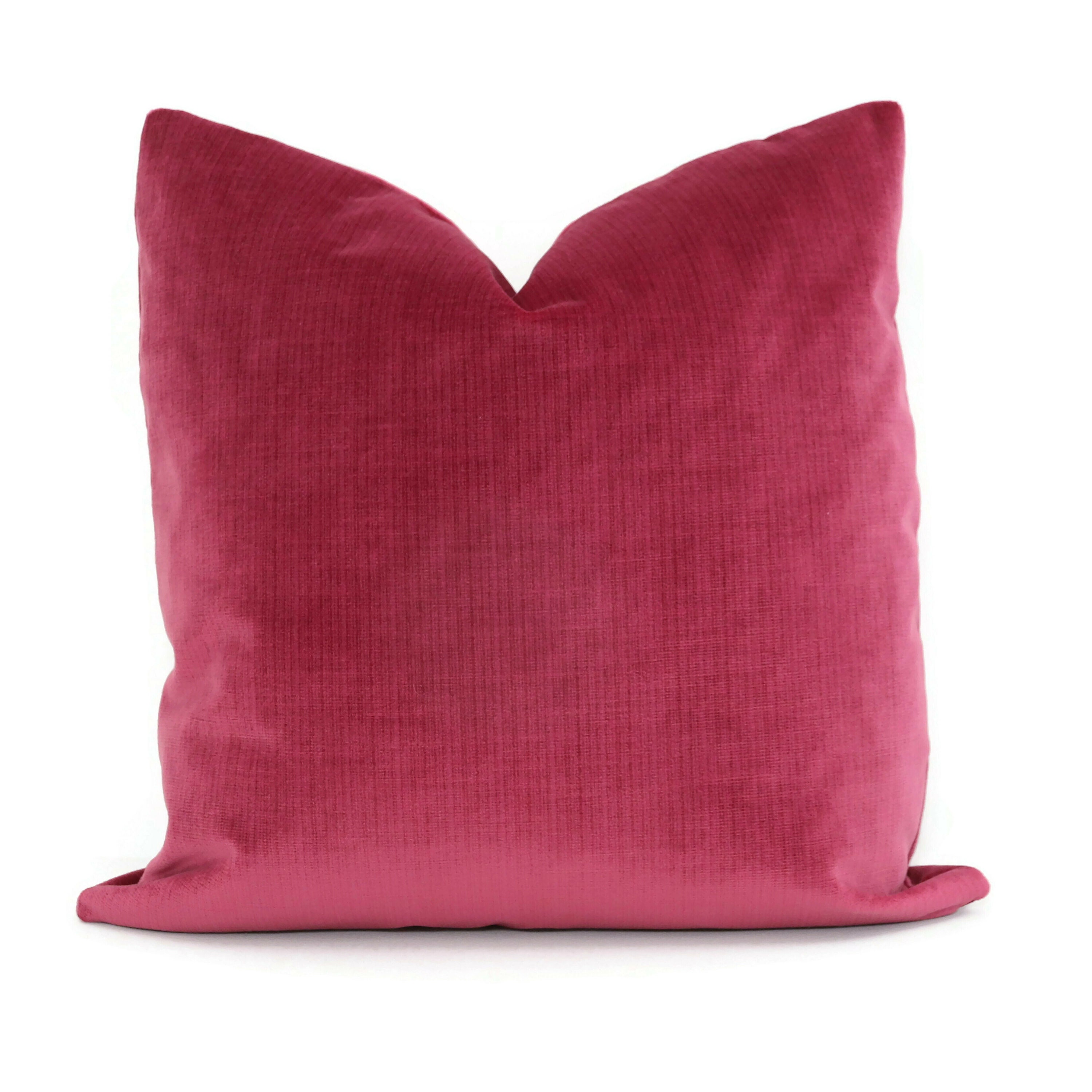 Magenta Strie Velvet Pillow Decorative Pillow Cover 18x18 Etsy