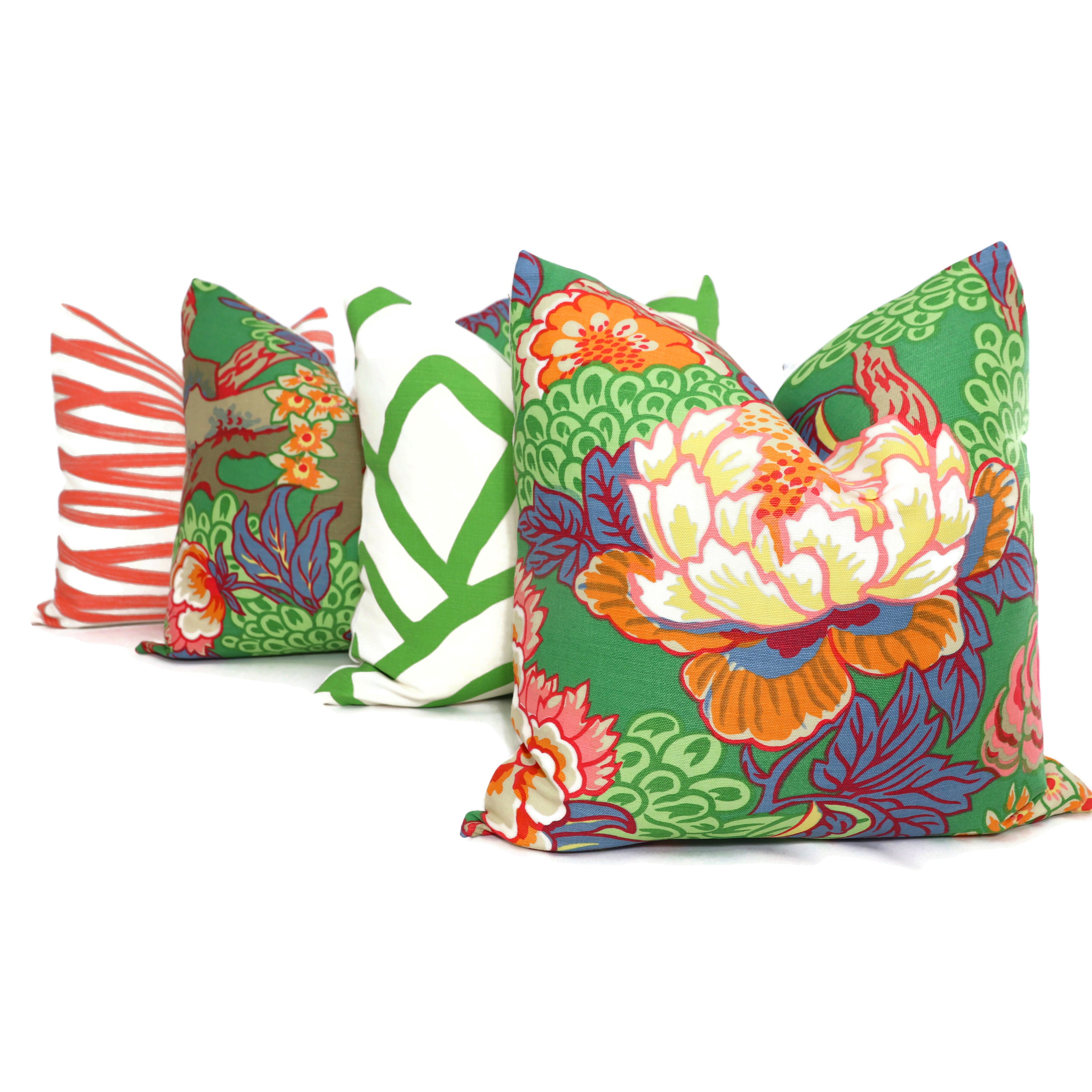 Thibaut Honshu Green Chinoiserie Floral Decorative Pillow Etsy