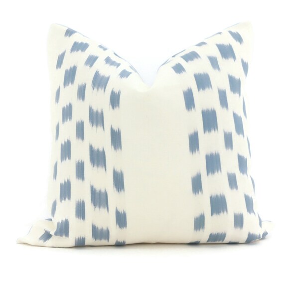 Schumacher Light Blue Izmir Ikat Decorative Pillow Cover Blue Izmir Ikat Decorative Pillow Cover, Light Blue Decorative Pillow Covers