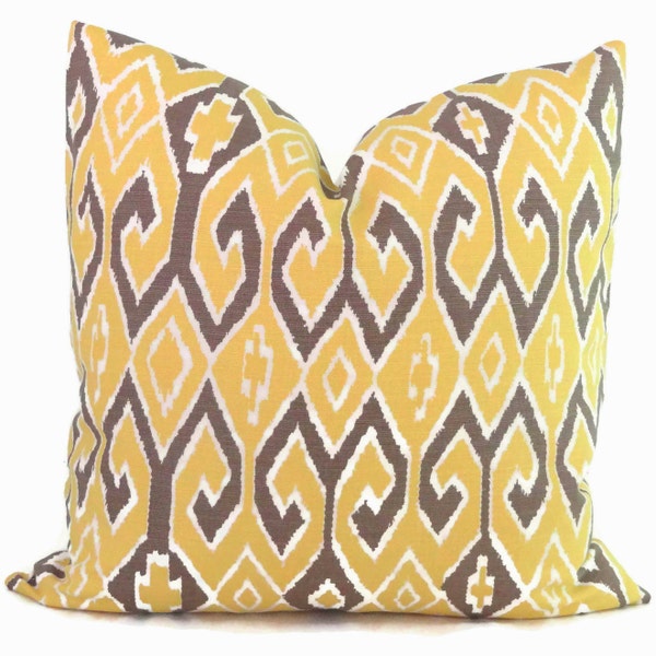Gray and Yellow Ikat Etsy
