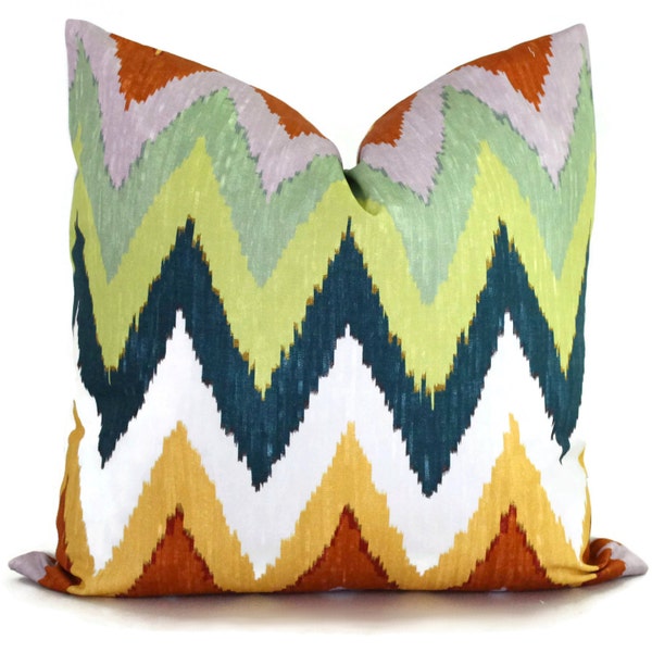 Martyn Bullard Schumacher Adras Ikat Chevron Decorative Pillow Cover 18x18, 20x20, 22x22 or lumbar pillow - Throw Pillow - Accent Pillow