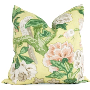 Bermuda Blossoms Pillow cover, Mary McDonald Schumacher Yellow Decorative Pillow Covers 18x18, 20x20 or 22x22, Eurosham or lumbar pillow eor