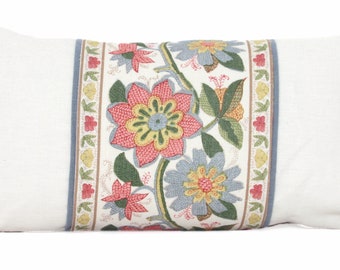 Pink Green Indali Schumacher Floral  Decorative Pillow Cover 18x18, 20x20, 22x22, 24, 26 lumbar pillow - Throw, Accent Pillow - Toss Pillow