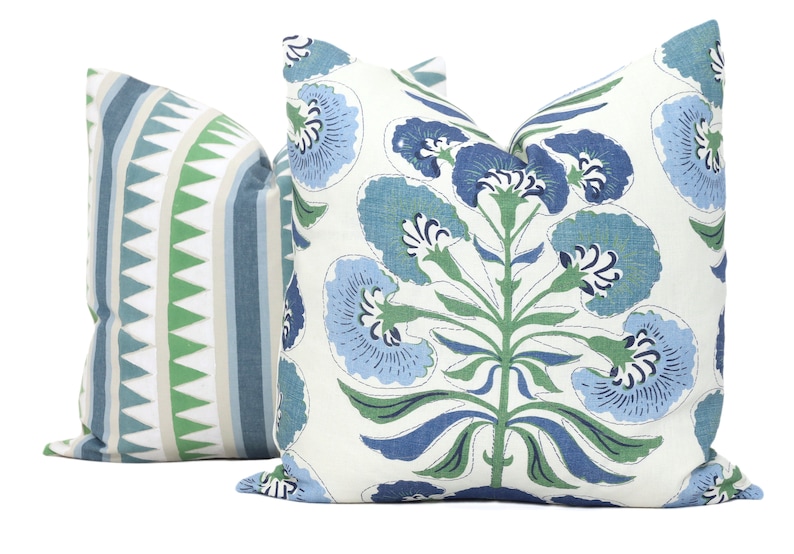 Blue and Green Tybee Tree Decorative Pillow Cover 18x18, 20x20, 22x22, Eurosham or lumbar Thibaut cushion cover, toss pillow accent pillow image 3