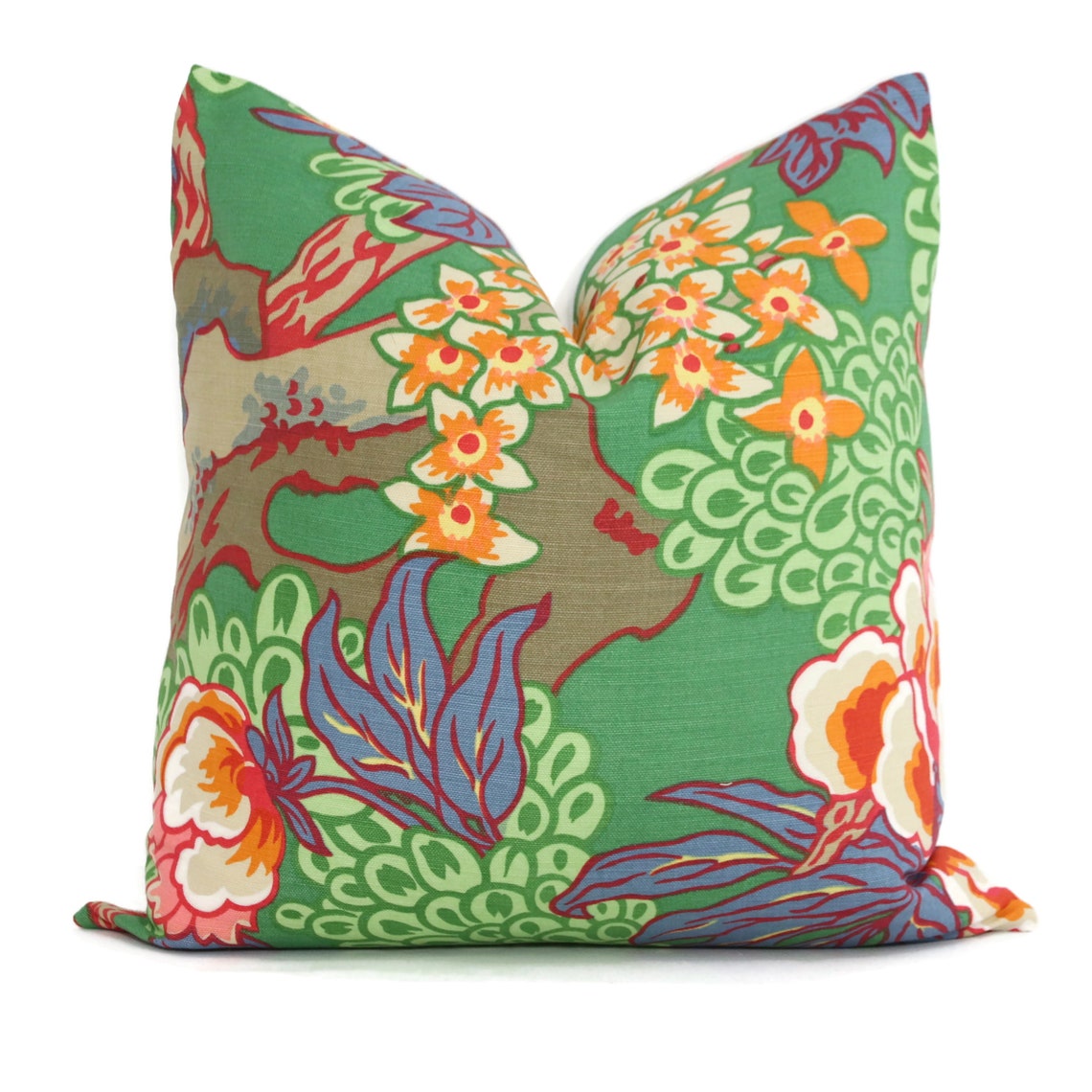 Thibaut Honshu Green Chinoiserie Floral Decorative Pillow Etsy