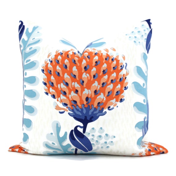 coral orange throw pillows