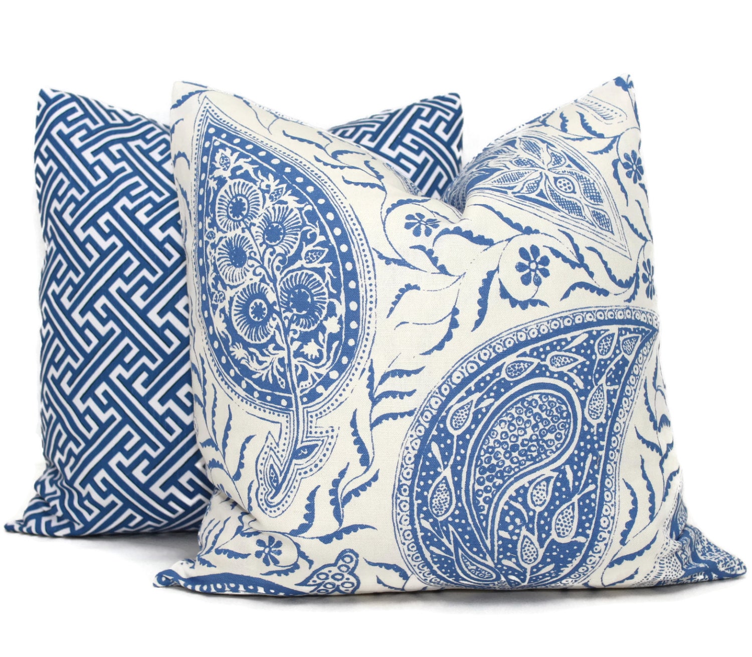 20x20 Paisley Decorative Pillow Cover by Bailey and Griffin Hayden Marine Blue Pillow Throw Pillow Accent Pillow Toss Pillow Etsy Canada