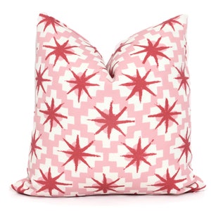 Capa de almofada decorativa para exterior Peter Dunham Pink and Raspberry Starburst 18x18, 20x20, 22x22, 24x24, Euro ou almofada lombar, almofada decorativa
