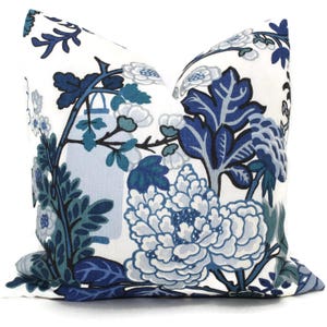 Chiang Mai Dragon Decorative Pillow Covers, Schumacher China Blue 18x18, 20x20 or 22x22, Toss Pillow, Accent Pillow Throw Pillows pillowcase