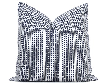 Decorative Pillow Cover Sister Parish Bolero pillow cover, Navy blue Stripe Made to Order Toss Pillow, Accent Pillow, Throw