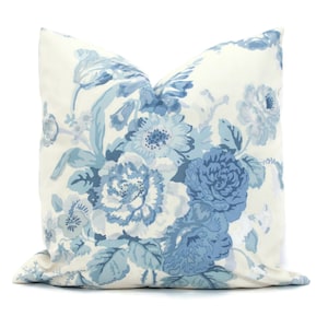 Blithfield Grenville Blue Chintz Floral Cover 20x20 pillow, throw pillow, accent pillow, Soft Blue rts