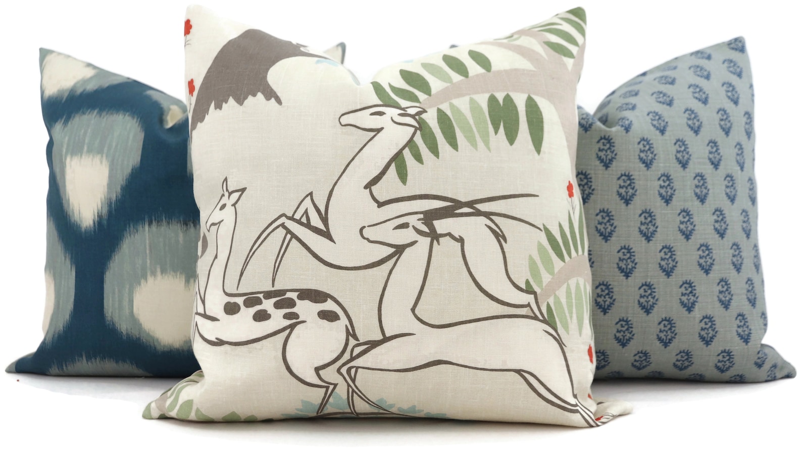 Peter Dunham Blue Peacock Rajmata Decorative Pillow Cover 18x18, 20x20 ...