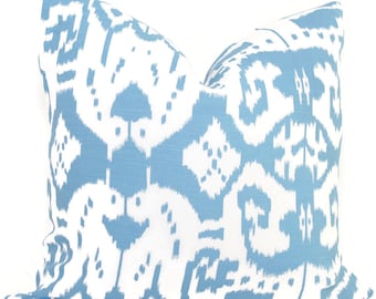 Funda de almohada Quadrille Light Blue Island Ikat de 18 x 18 pulgadas, o almohada lumbar decorativa, almohada decorativa, almohada decorativa rmt
