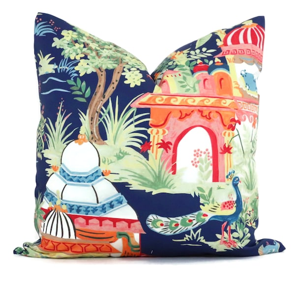 Blue Chinoiserie Pillow Etsy