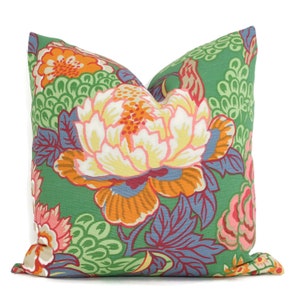 Thibaut Honshu Green Chinoiserie Floral Decorative Pillow Cover  18x18, 20x20, 22x22, Eurosham or lumbar