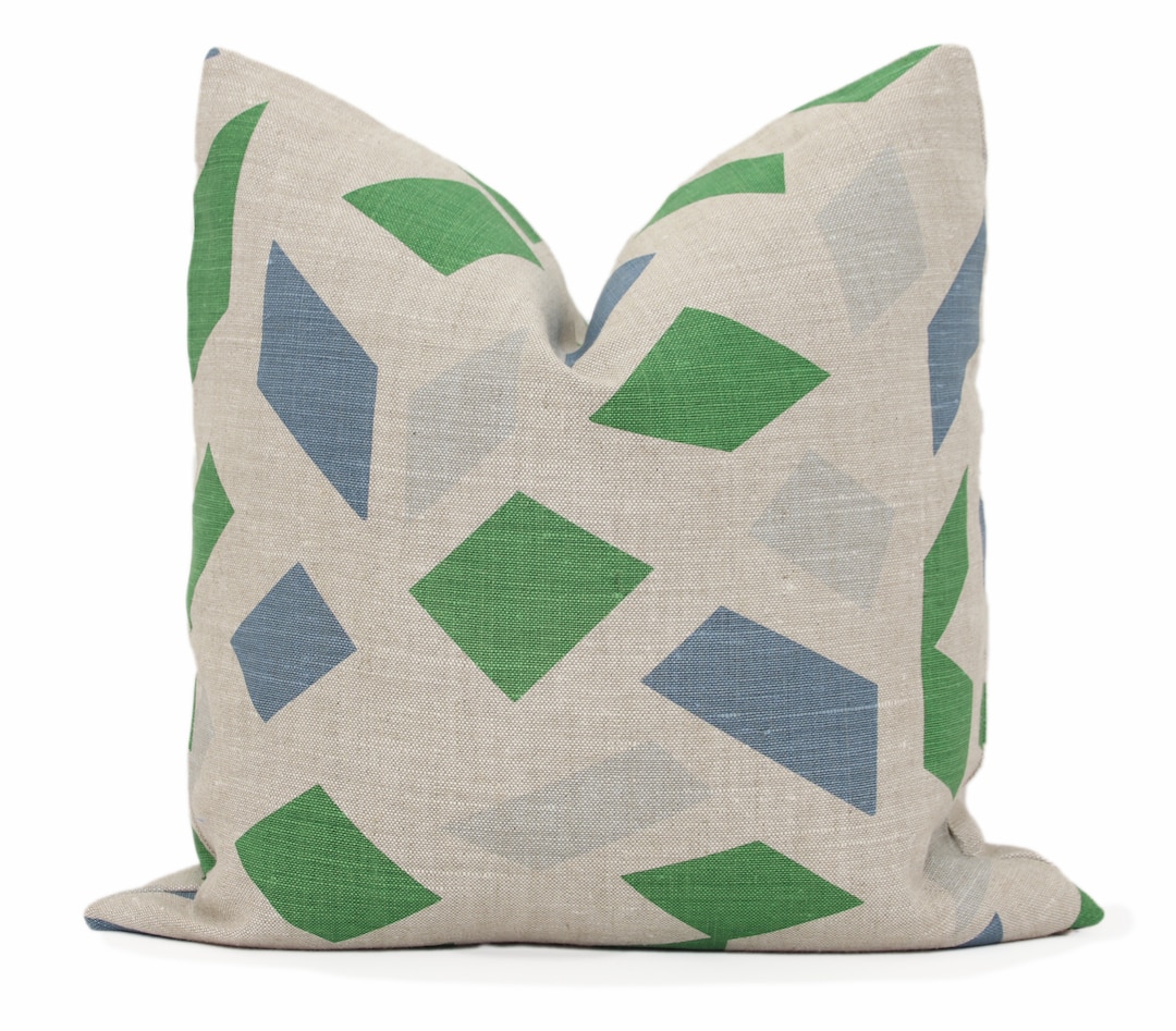 Christopher Farr Orchestra Blue Green Decorative Pillow Cover 18x18