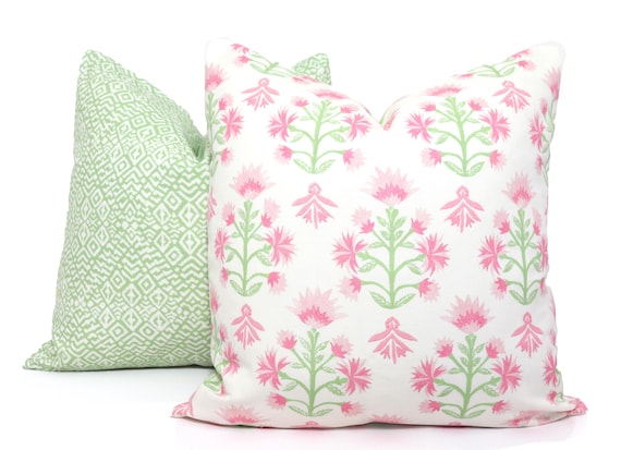 Zyadsinoudor Federa per cuscino tradizionale orientale con motivo floreale rosa e rosa, 55,9 x 55,9 cm, cuscino decorativo per la casa, in cotone e