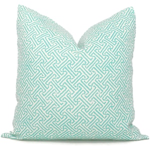 Turquoise Java Java Quadrille Pillow Cover Square, Eurosham or Lumbar pillow Accent Pillow, Throw Pillow eor