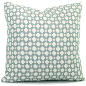 Schumacher Betwixt in Water Mineral Decorative Pillow Cover, Toss Pillow, Accent Pillow, Throw Pillow, Aqua spa pillow, Square, Eurosham