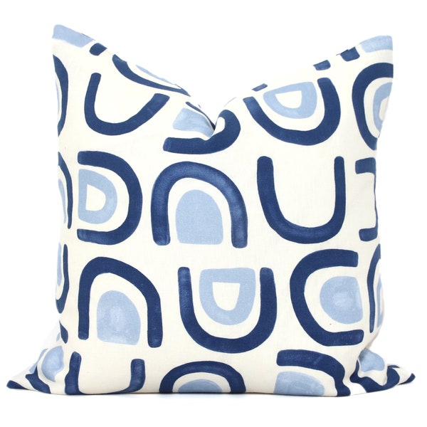 Decorative Pillow Cover Schumacher Threshold Blue Arches Lapis Toss Pillow, Accent Pillow, Throw Pillow