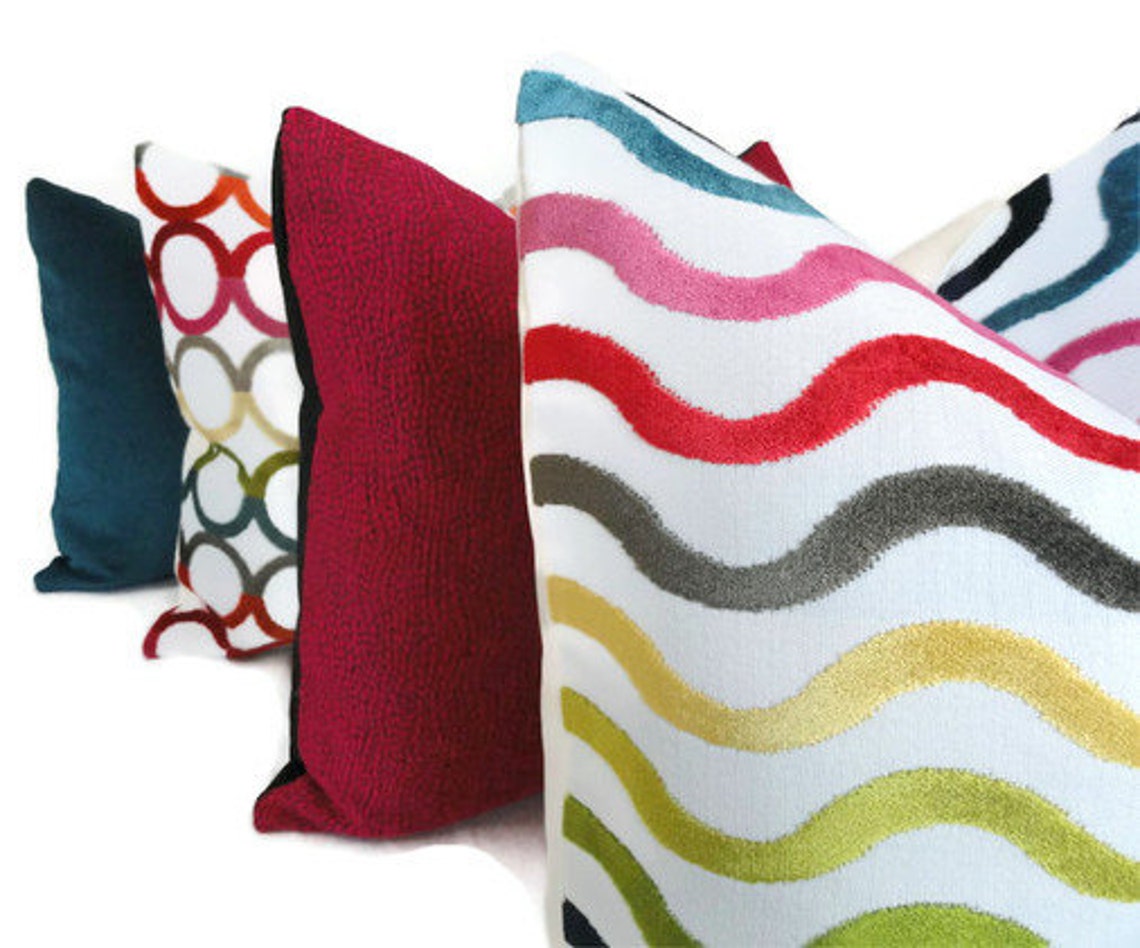 Jonathan Adler Decorative Pillow Cover Multicolor Ringleader Etsy