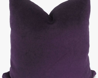 Purple Plum Velvet Pillow Cover Decorative  Pillow Cover 18x18 , 20x20, 22x22, Eurosham, Lumbar pillow, Accent pillow,  Throw pillow