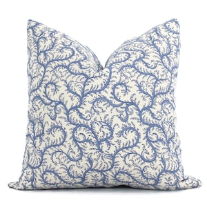 Decorative Pillow Cover Sister Parish in Periwinkle Blue Plumbato Pillow cover,  Toss Pillow, Accent Pillow, Throw Pillow, floral vine rmt