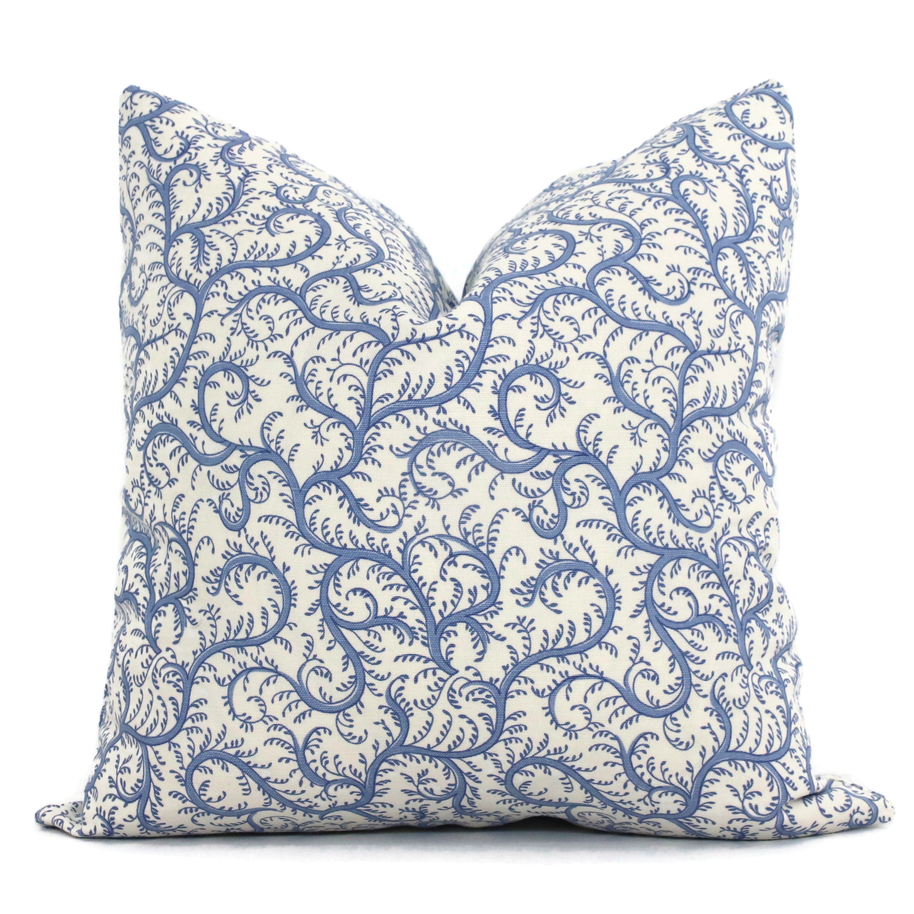 Decorative Pillow Cover Sister Parish in Periwinkle Blue Plumbato Pillow cover,  Toss Pillow, Accent Pillow, Throw Pillow, floral vine rmt