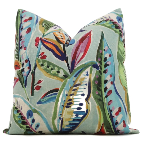 Housse de coussin oiseaux de paradis : coussin décoratif floral tropical pour intérieur et extérieur