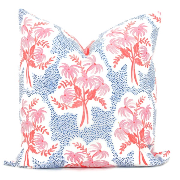 Pink and Blue  Pearl's Bouquet Decorative Pillow Cover, Throw Pillow, Accent Pillow, Pillow Sham blue pink floral pillow Danika Herrick