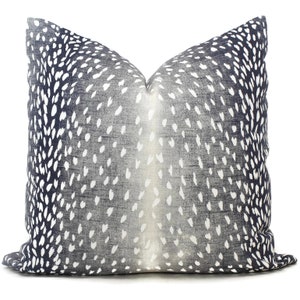 Navy Blue Antelope Pillow Cover, Square, Eurosham or Lumbar Pillow, Accent Pillow, Throw Pillow Cover, Pillow Cushion