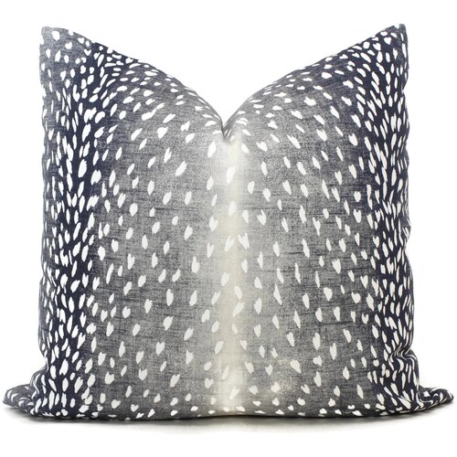 Navy Blue Antelope Pillow Cover Square Eurosham or Lumbar Etsy