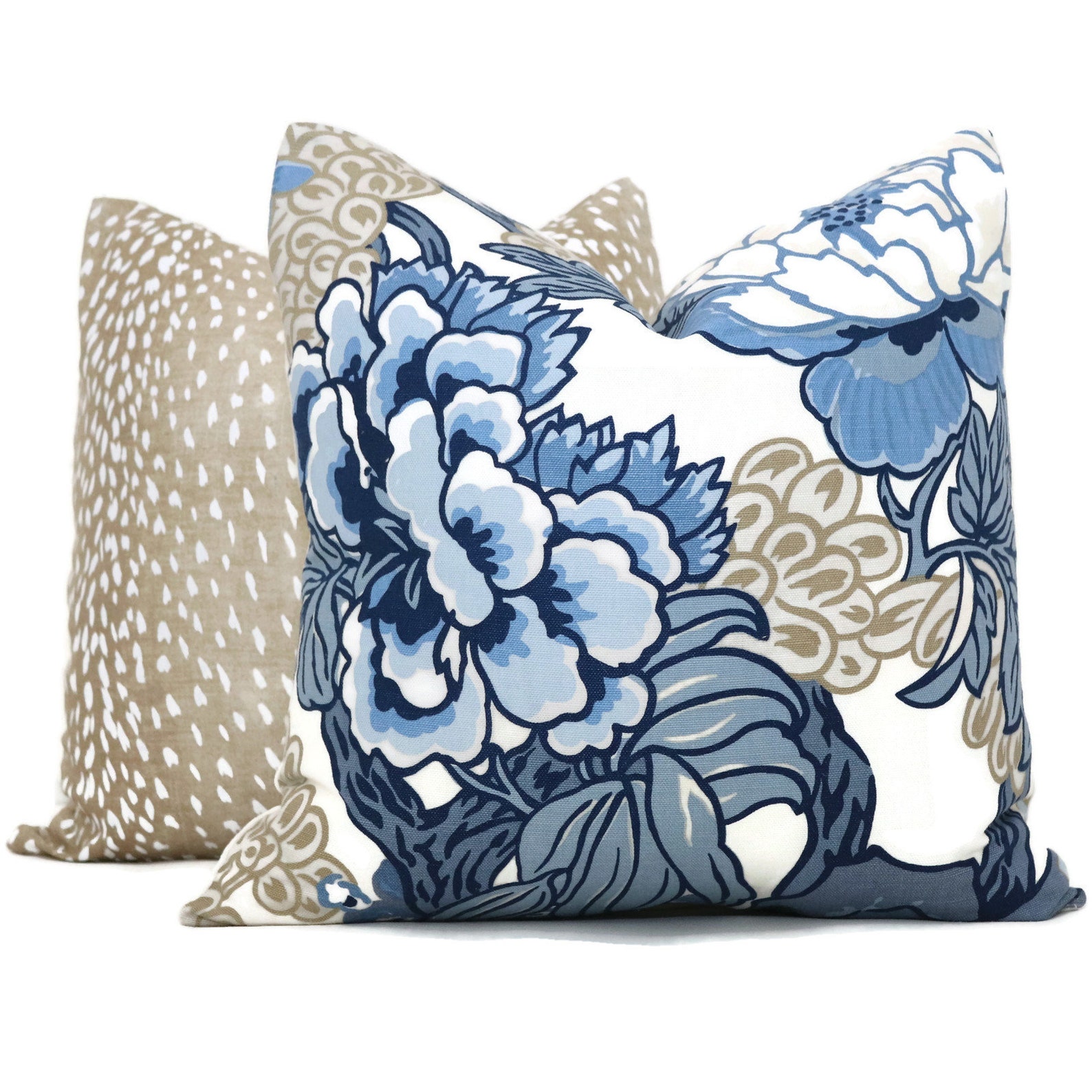 Thibaut Honshu Blue and Tan Chinoiserie Floral Decorative Etsy