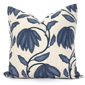 Thibaut Blue Desert Flower Decorative Pillow Cover 20x20 Thibaut cushion cover, mineral toss accent pillow