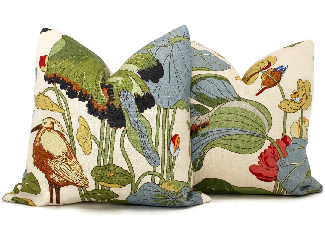 Lily Pad Pillow Cover: Lee Jofa Nympheus Pistachio Linen Throw Pillow ...