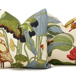 Nympheus Lily Pad Pistachio Pillow Cover Lee Jofa JP & G Baker, Square, Euro or Lumbar Pillow, Throw Pillow, Accent Pillow