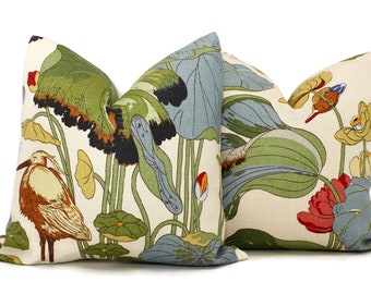 Nympheus Lily Pad Pistachio Pillow Cover Lee Jofa JP & G Baker, Square, Euro or Lumbar Pillow, Throw Pillow, Accent Pillow