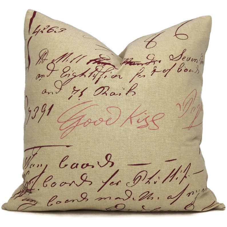Valentine Pillow, Love Letters Pillow Cover 20x20 Pillow Cover, Pillow case, Design Legacy Pillow, Country Chic Pillow Cover, Throw Pillow image 1