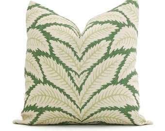 Green Talavera Linen Pillow Cover by Brunschwig & Fils