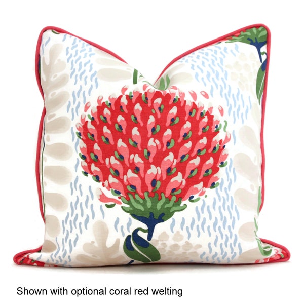 Red Tiverton Decorative Pillow Cover  18x18, 20x20, 22x22, Eurosham or lumbar Thibaut cushion cover, toss pillow accent pillow